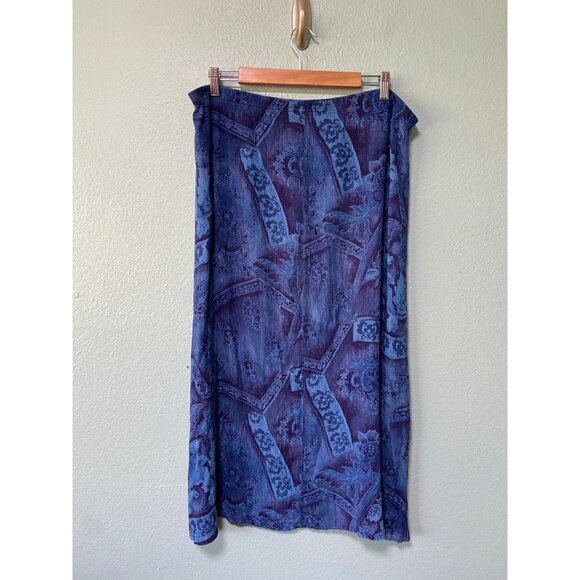 Vintage CM Sharpe Women's Blue Pattern Midi‎ Skirt One Size - Picture 3 of 8